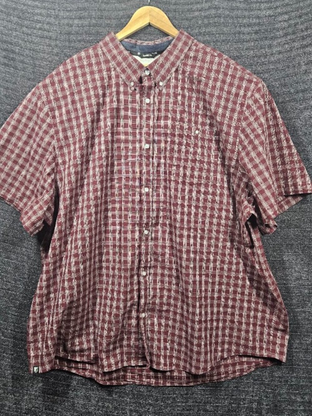 Western 4XL Cowboy Plaid Button up Shirt Men's Rodeo Big & Tall Rank 45 Maroon